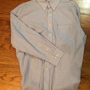 Izod Blue Striped Dress Shirt.